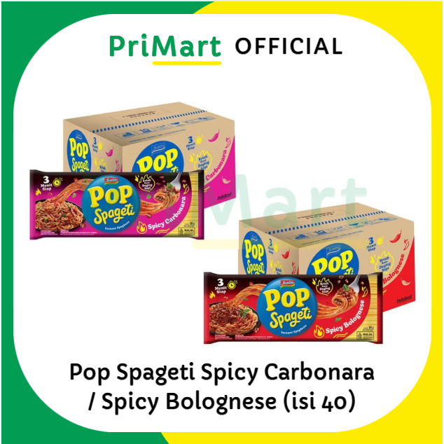 

Pop Spageti Spicy Carbonara / Spicy Bolognese (isi 40) dus