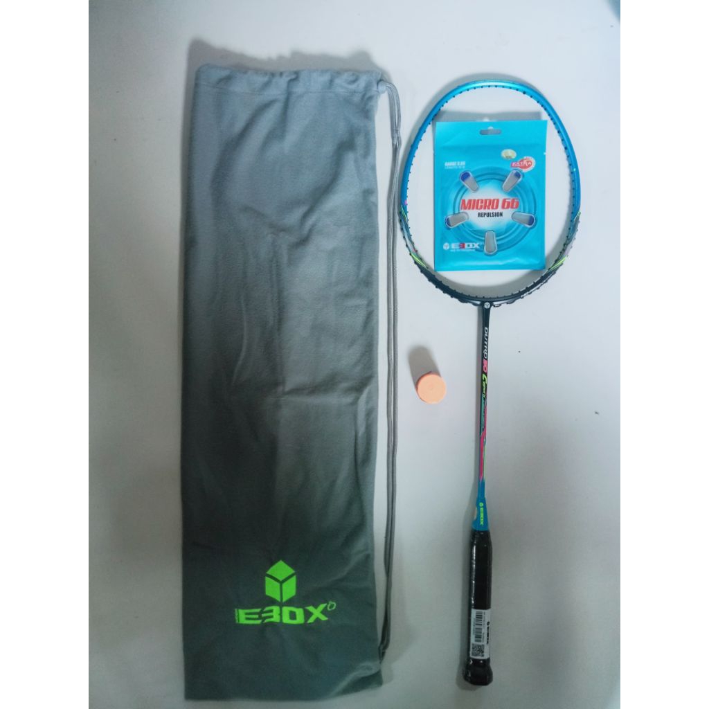 Raket Badminton Ebox Dutro 30 Cygnus II Original Bonus Tas Senar & Grip 30 LBS
