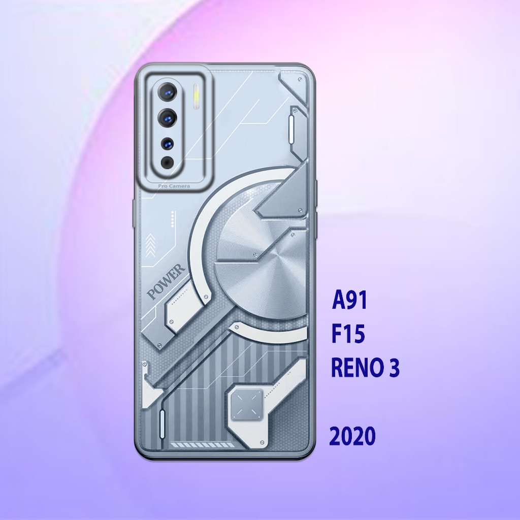 Silikon oppo A91 - oppo F15 - oppo Reno 3 _Casing case Proteksi HP bahan Lentur Tebal  Warna Hitam