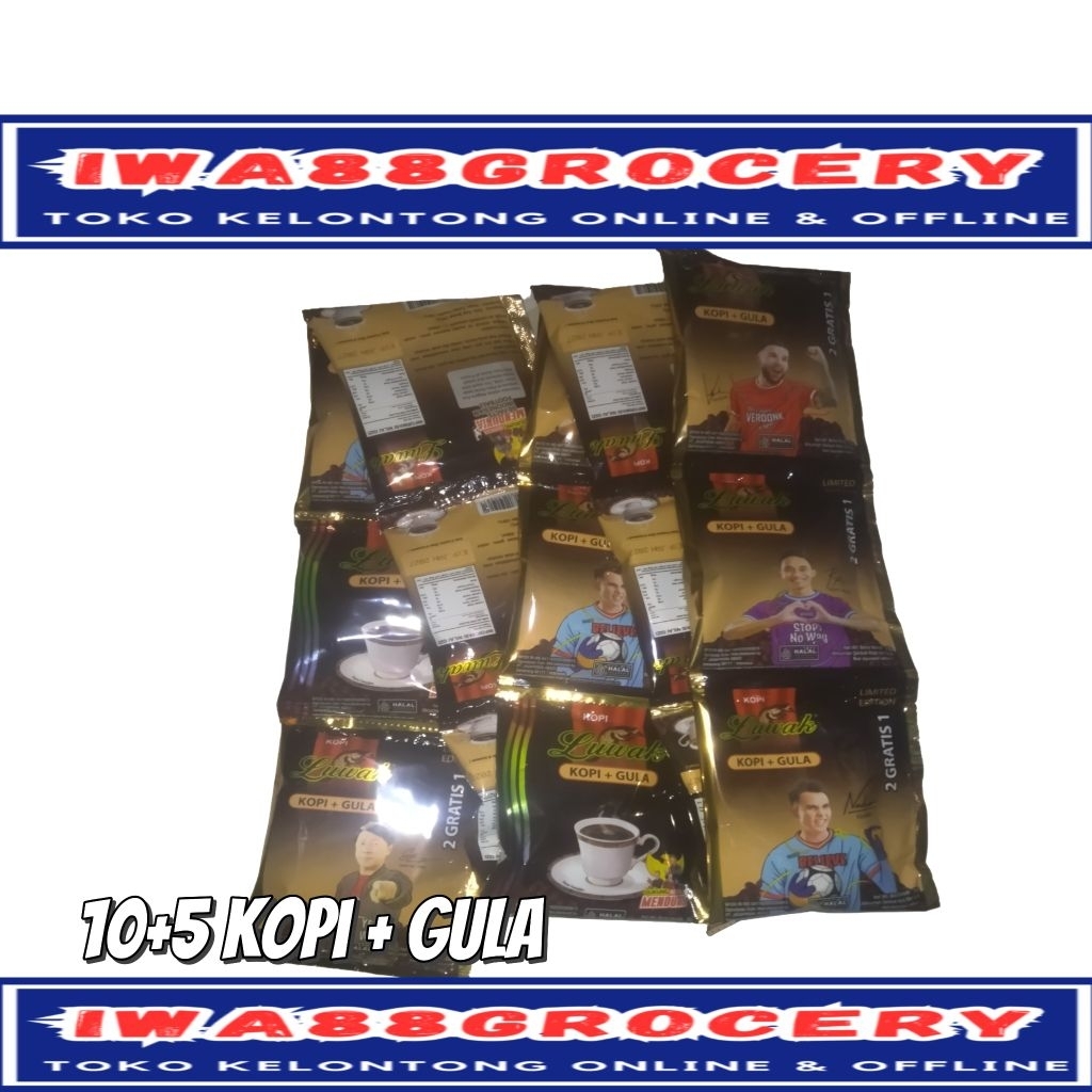 

luwak kopi hitam kopi&gula 1 renceng 10+5 sachet