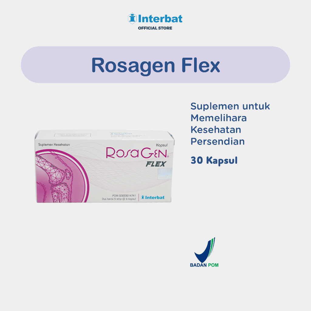 Rosagen Flex 5 Strip @6 Kapsul - Suplemen untuk Memelihara Kesehatan Persendian