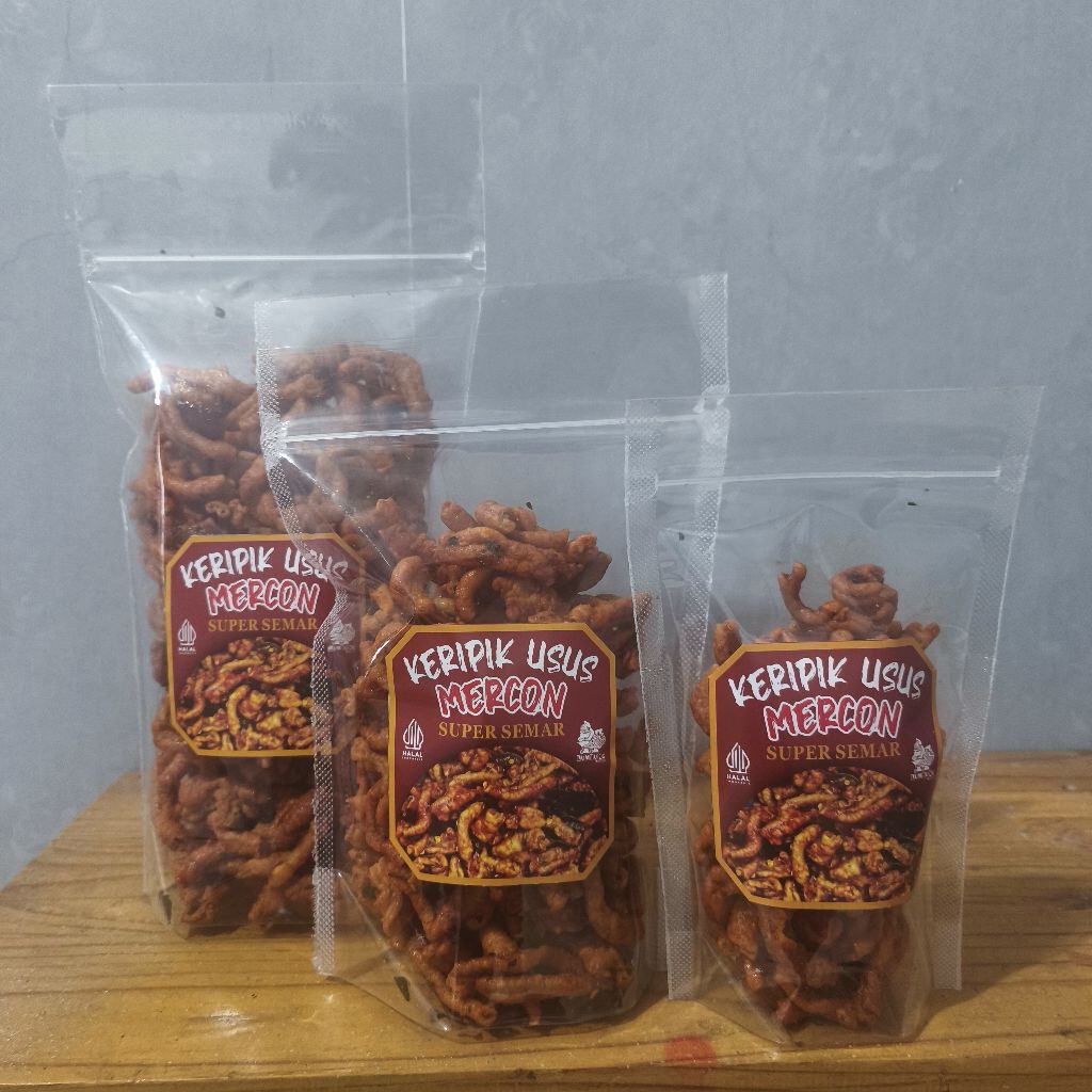 

Keripik Usus Mercon Gurih Pedas Renyah SUPER SEMAR
