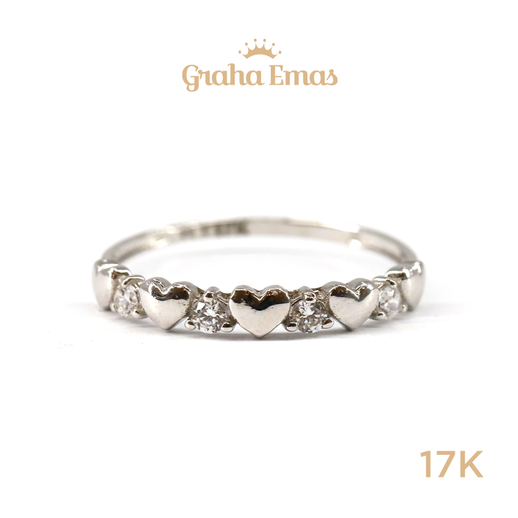 Graha Emas Cincin Emas Putih Listring 17K - White Gold Ring Listring Model 17ct [ 00HJ ]