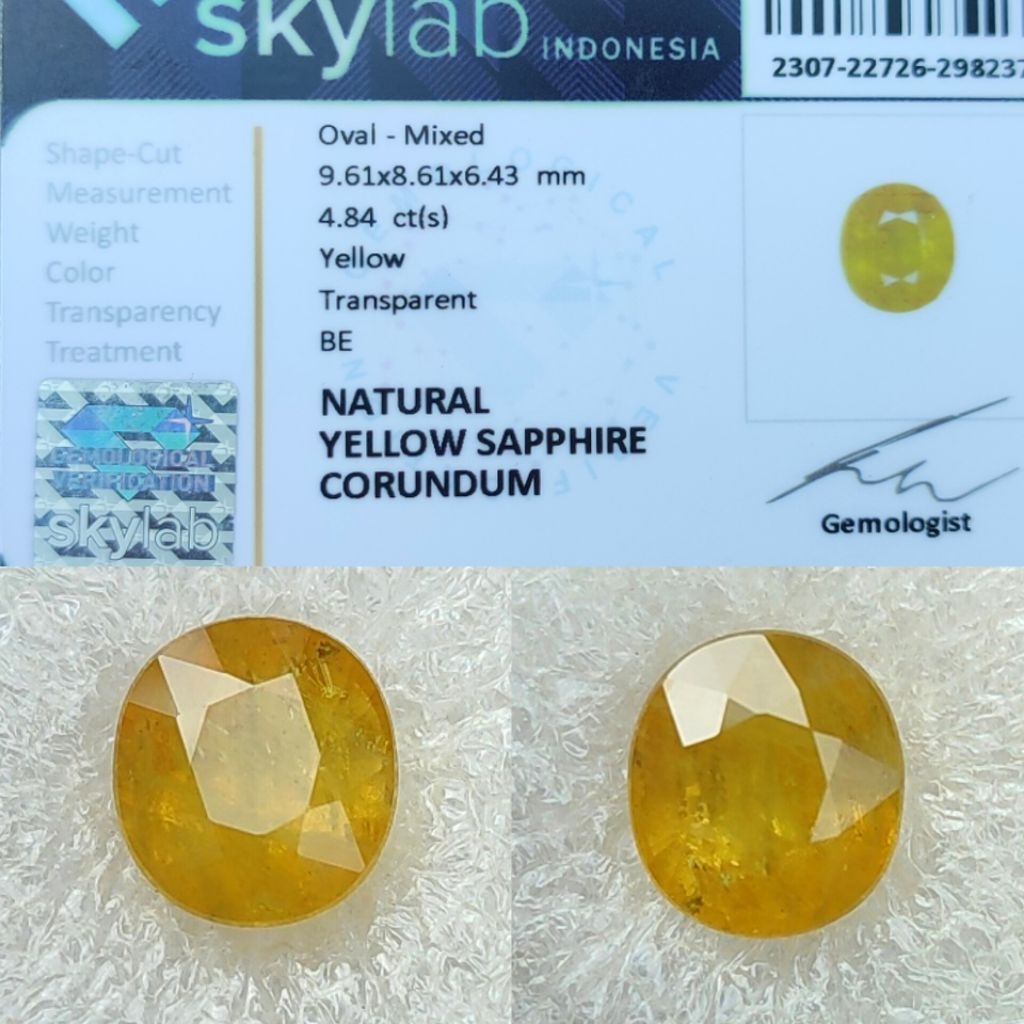 Natural Yellow Sapphire Corundum Memo Sky Lab