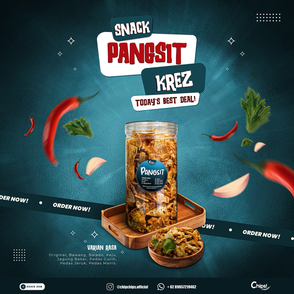 

PANGSIT Pedas Gurih / Pedas Daun Jeruk / Balado / Asin 250gr