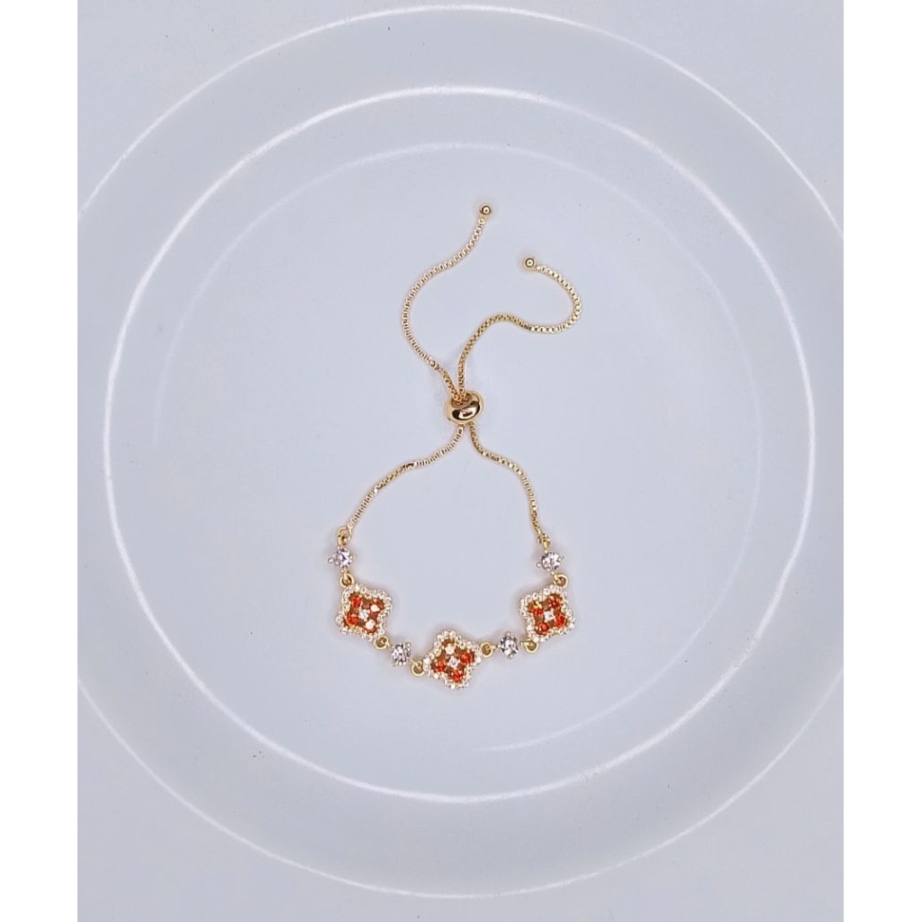 Gelang Serut Bunga Mata Zirconia