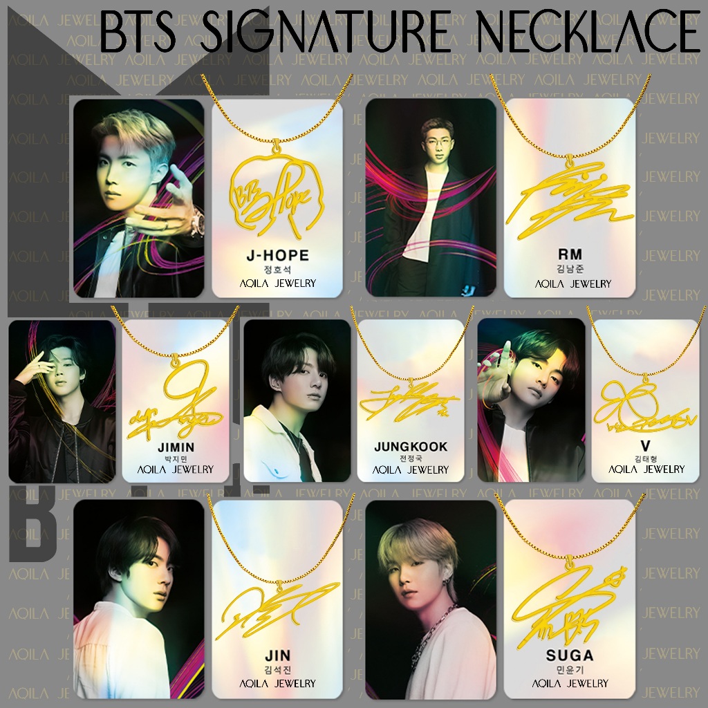BTS Signature Kalung titanium anti karat anak dewasa aksesoris wanita necklace titanium army