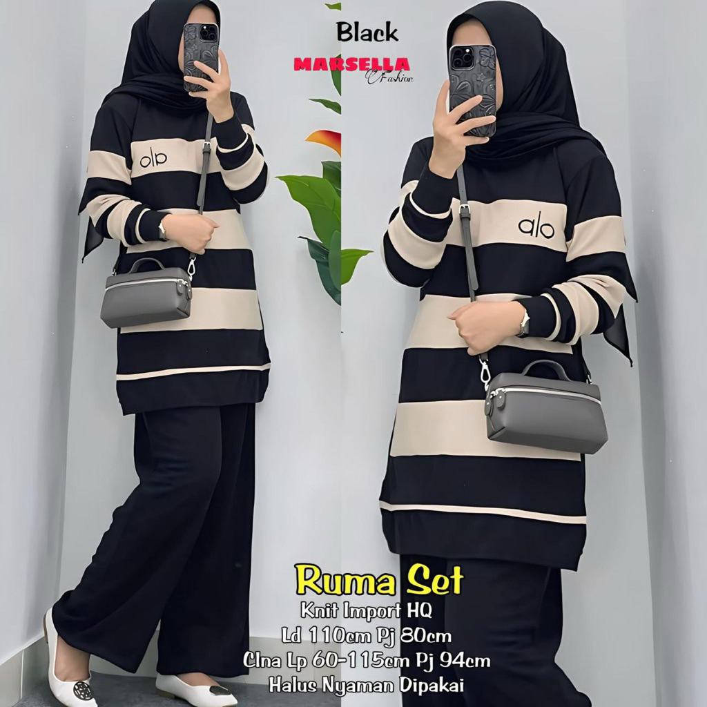 Ruma set ~ bahan knit import ~ original Marsella