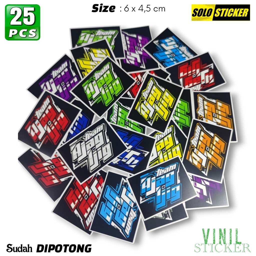 

SUDAH DIPOTONG Setiker Team Ajag Ijig Vinil Isi 25 pcs Bahan Anti Air