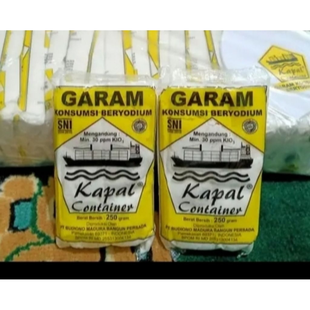 

( 1 KG ) Garam kapal isi 4 pcs perpaket berat 250 gram