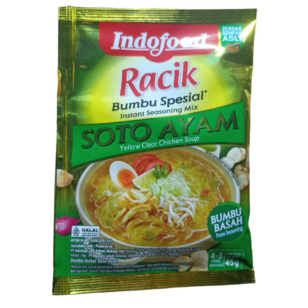 

Bumbu Basah Indofood Racik Soto Ayam 45 gr Coto Kuning