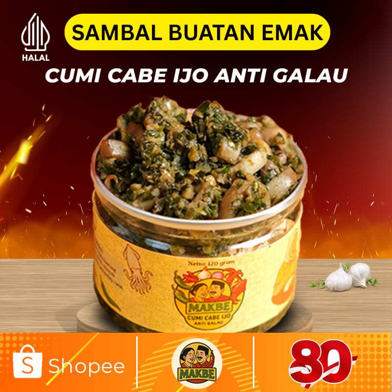 

Sambal Cumi Pedas - Sambel Cumi Pedas Makbe 120 Gram - Kemasan Kaleng Siap Makan Asli Homemade - Cumi Original Viral Murah Enak Bikin Nagih