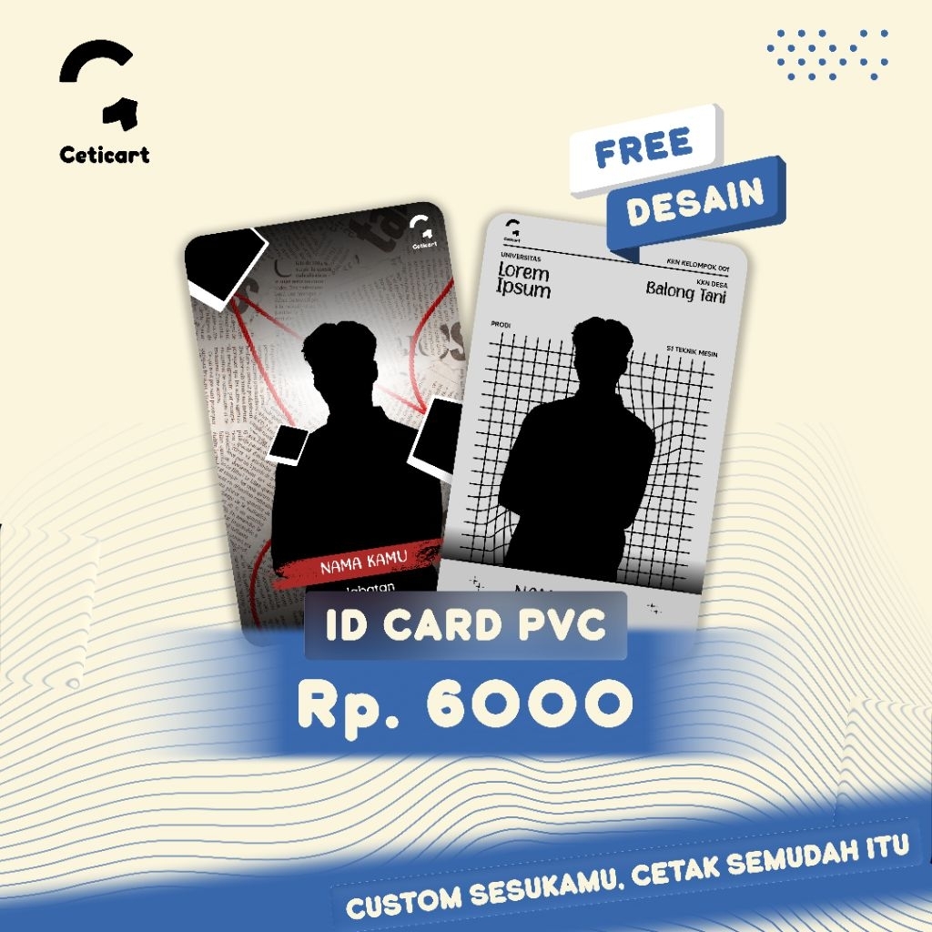 

ID CARD / KARTU NAMA PVC CUSTOM – Cetak Satuan & Grosir, FREE DESAIN