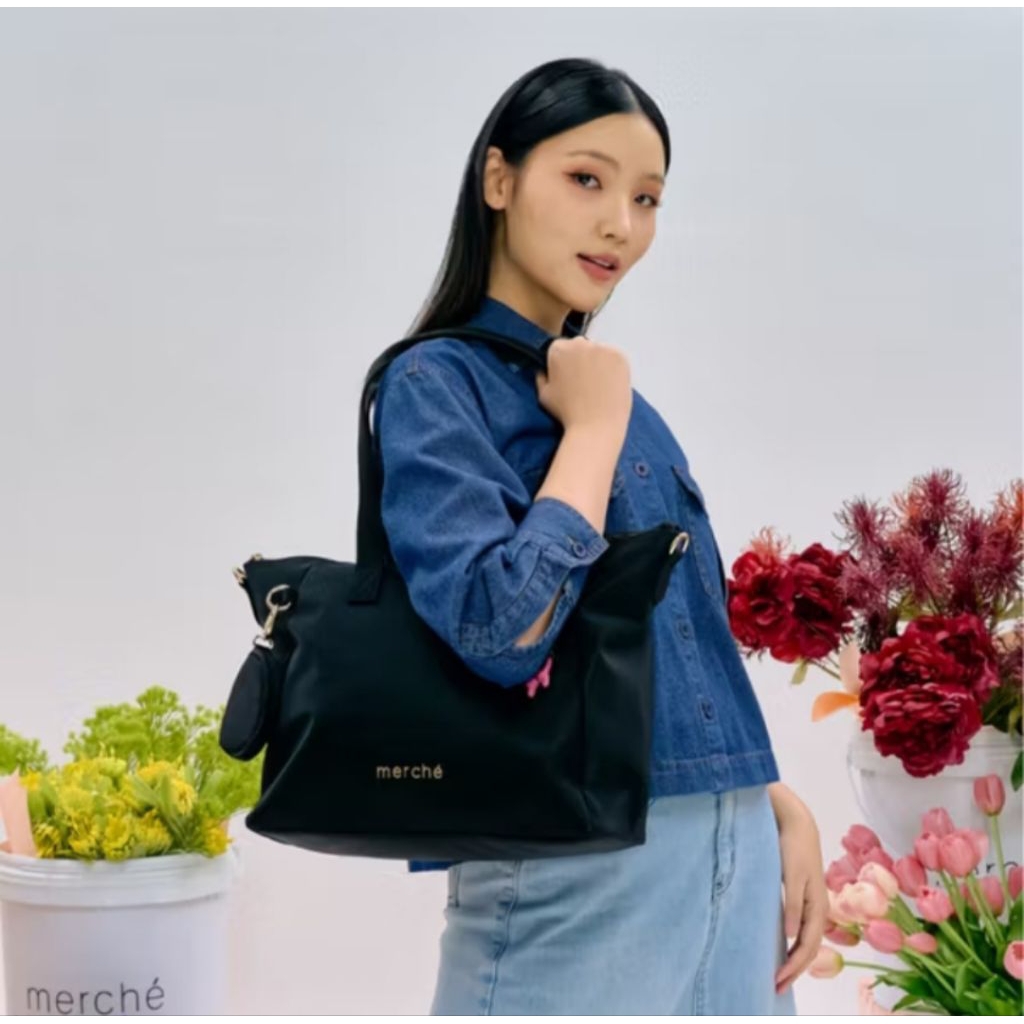 Merche totebag HITAM and Mocca anya wanita new no preloved