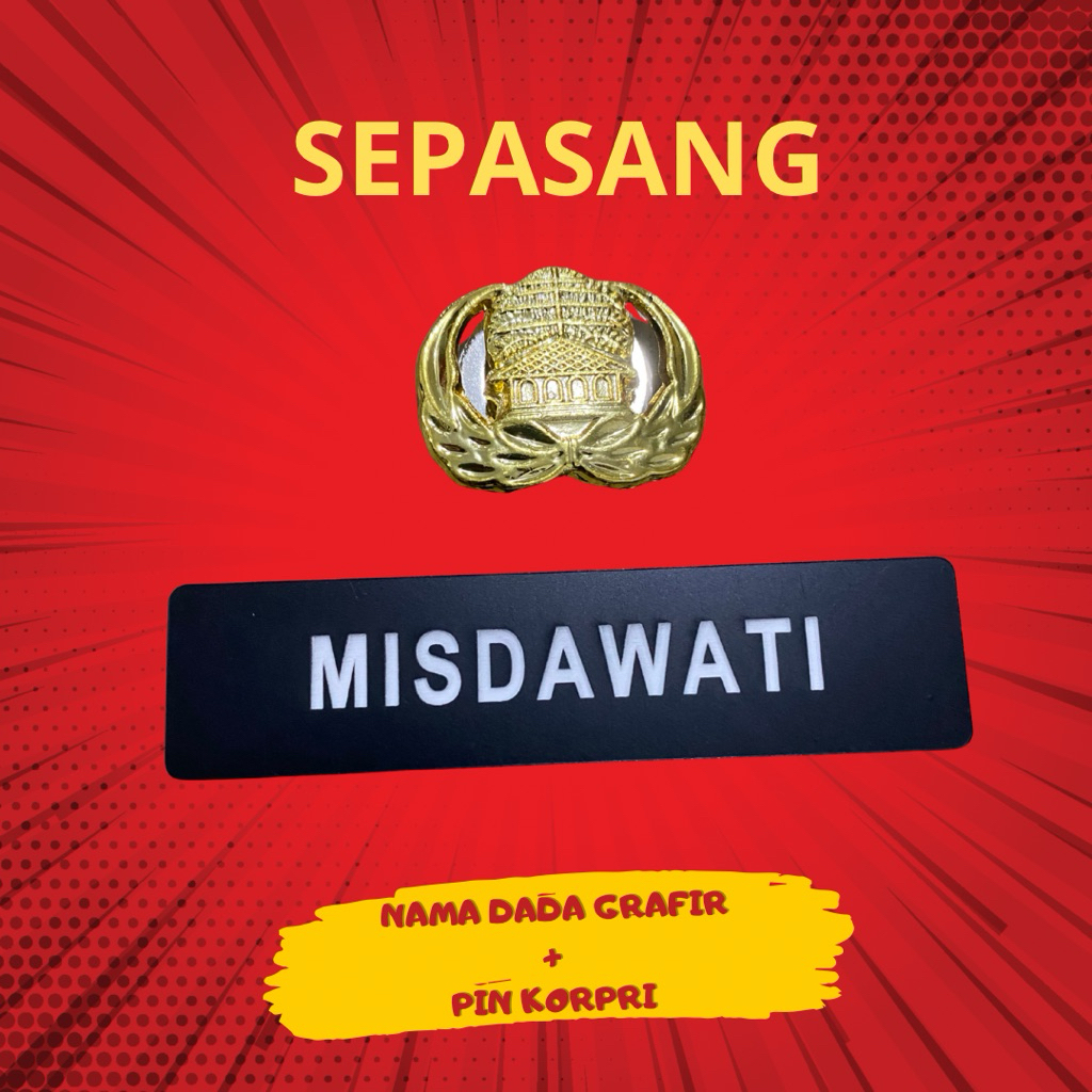 

(SEPASANG) Nama Dada / Name tag GRAFIR + PIN KORPRI