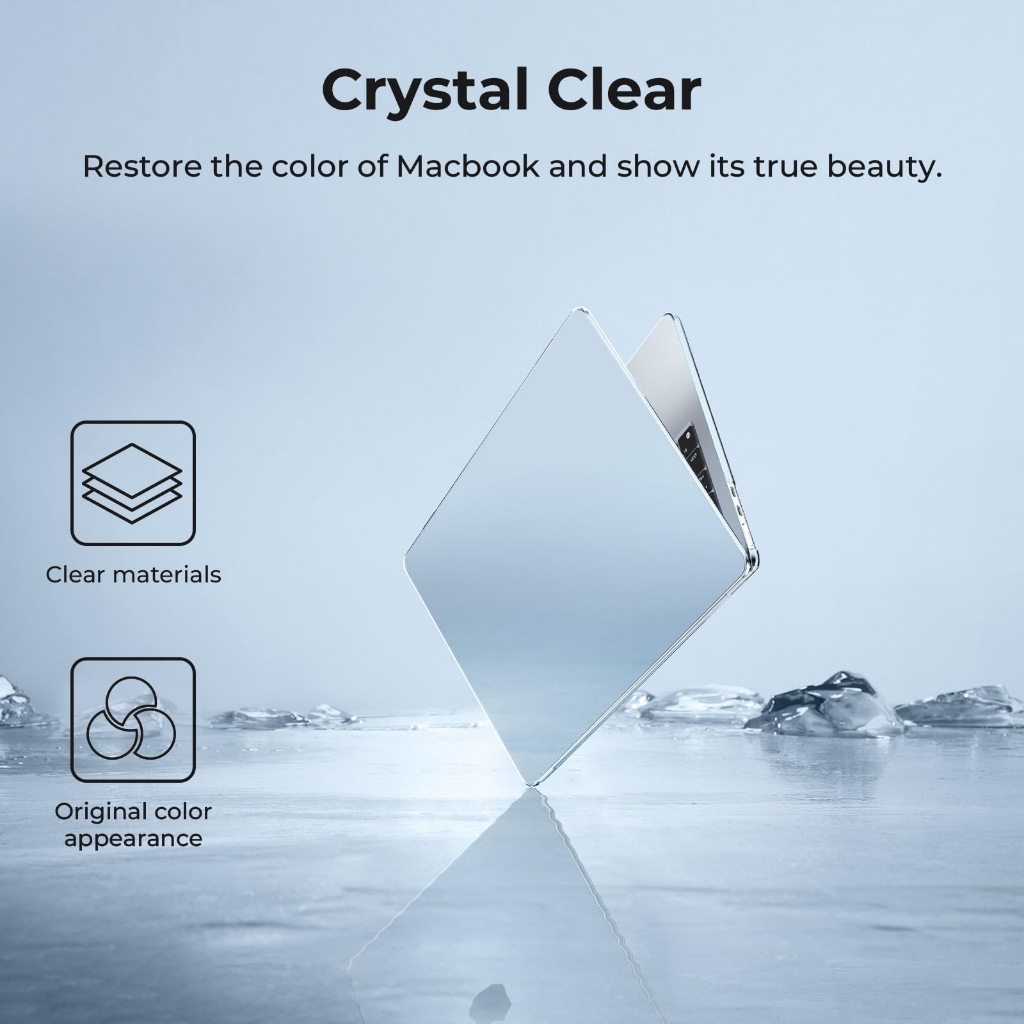 COLMER Anti Yellow Crystal Case Macbook Air 13 15 Inch M2 M3 M4 Cover Transparan Crystal Clear Full 