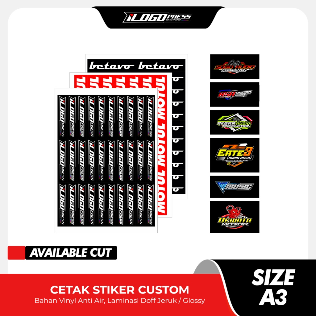 

[ CUTTING ] CETAK STICKER CUSTOM A3 Bahan Vinyl Premium Anti Air Laminasi Glossy / Doff Motif Jeruk / Hologram