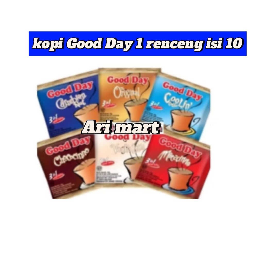 

Good Day Moccacino 10 Sachet – Kopi Instan Mantap Rasa Coklat & Kopi | Renteng 200g