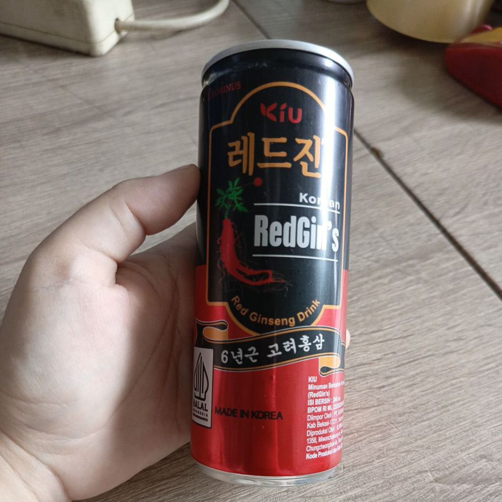 

Korinus Korean RedGin's Red Ginseng Drink Korea Original Minuman Kaleng HALAL 240ml