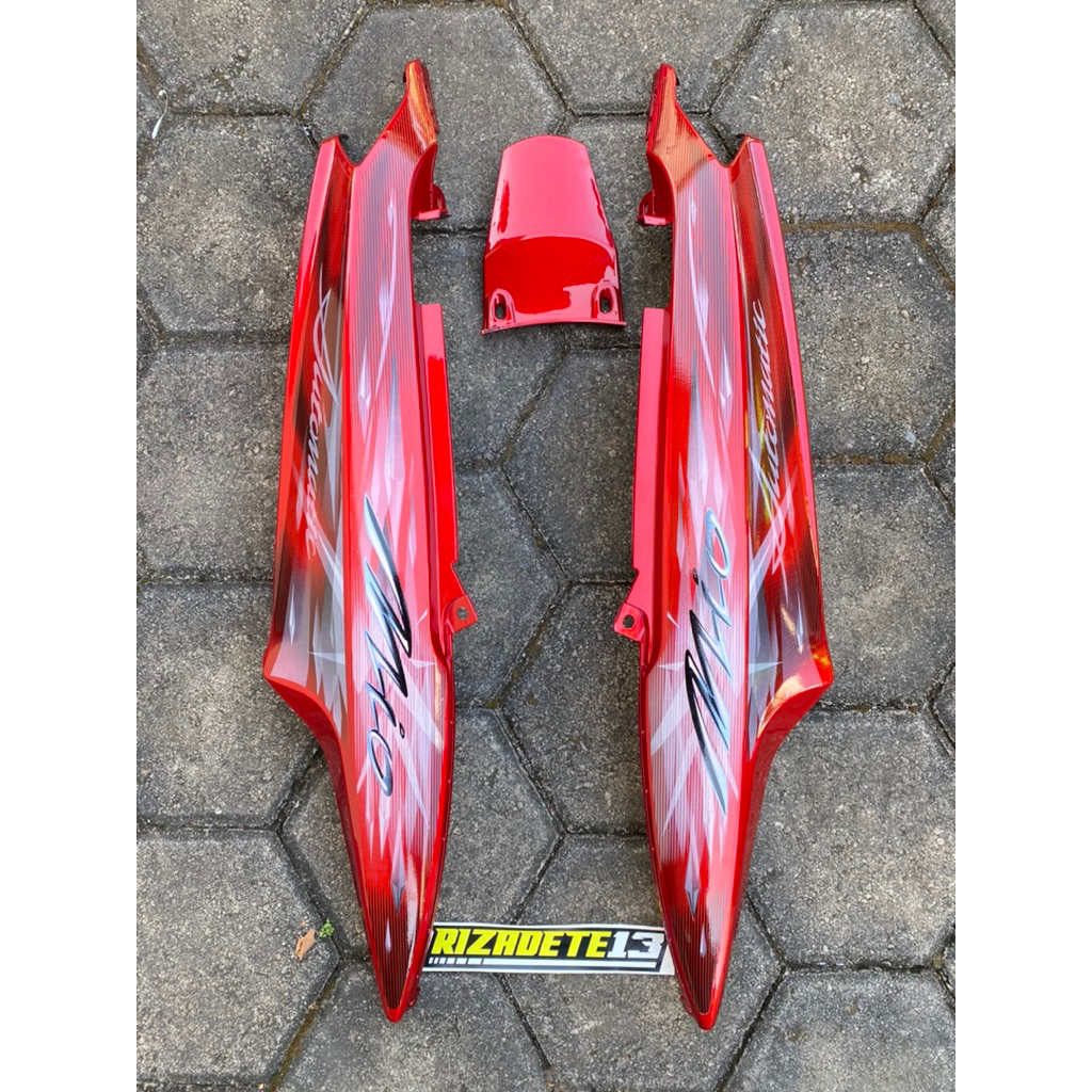 Cover Body Belakang Yamaha Mio Sporty Mio Lama Merah Maroon Set Striping