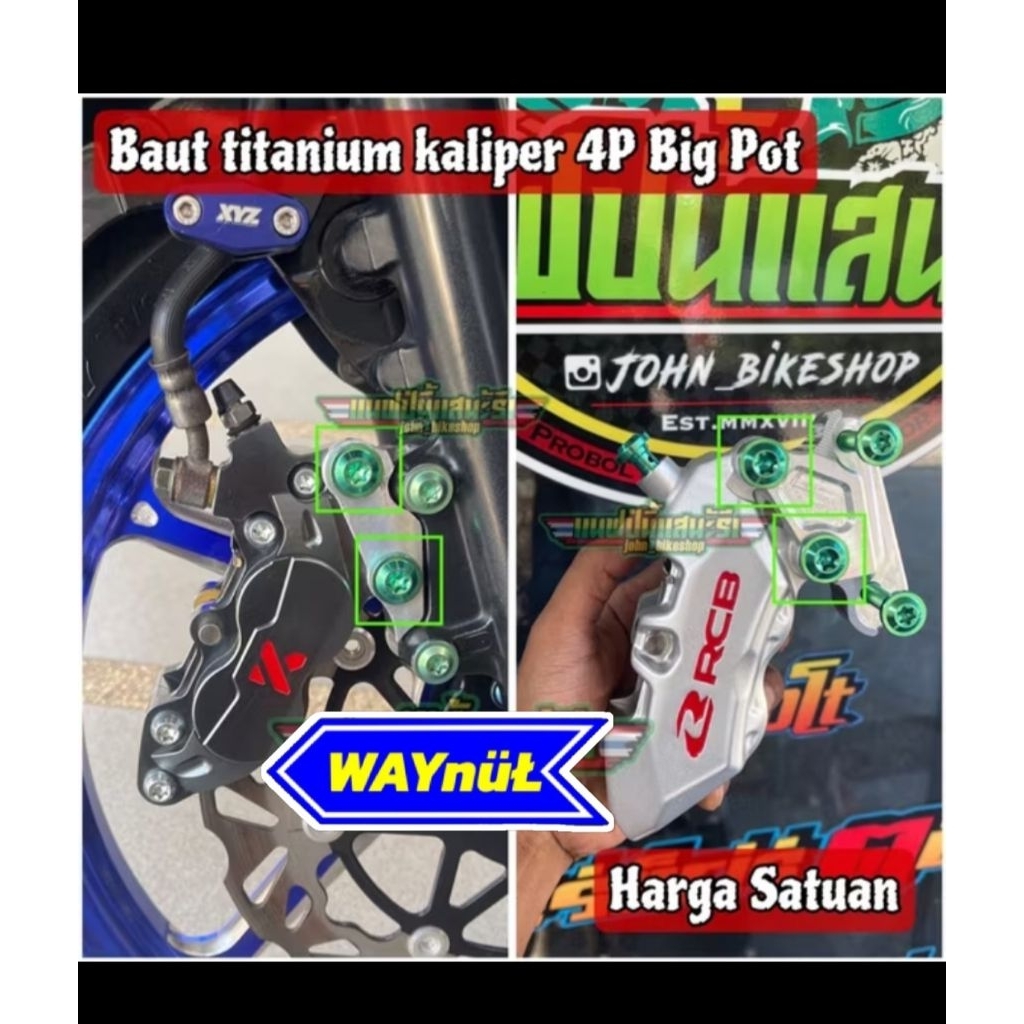 Baut kaliper Ktc/Rcb 4P Titanium ( 2biji )