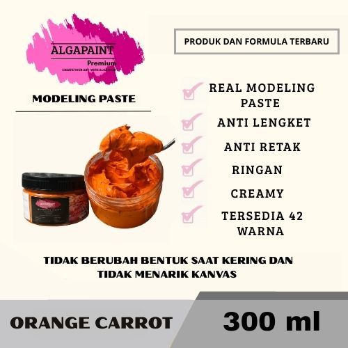 

Algapaint premium modeling paste ORANGE / sculpture / impasto /teksture art / tekstur / lukisan aesthetic / cat akrilik /painting / relief /water base
