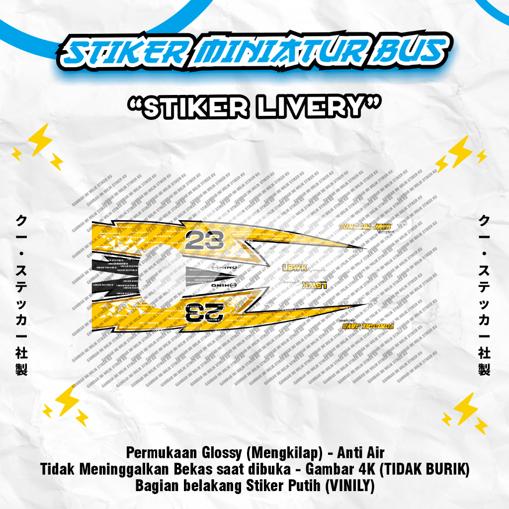 

Stiker Livery Bus Rkc Jb 3 Jb 5 Aksesoris bus Mainan Cutting Vinly