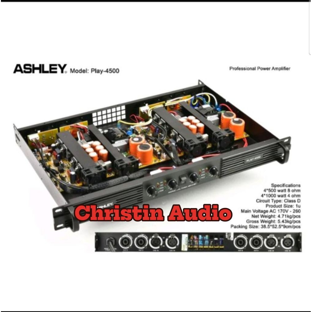 Power Ashley Play 4500 4 Channel Class D Original Amplifier