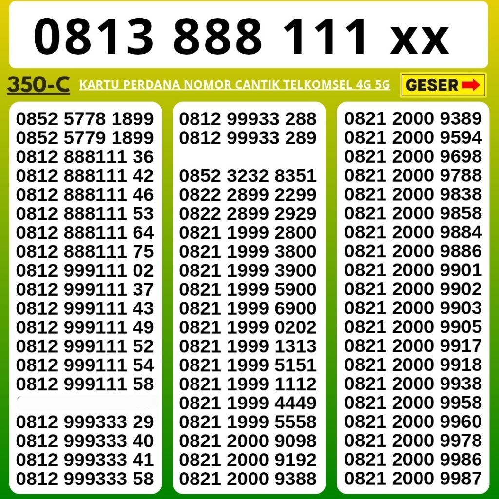 Nomor Cantik Simpati Telkomsel 4G 5G Kartu Perdana Telkomsel Simpati Nocan Simpati Nomer Cantik Telk