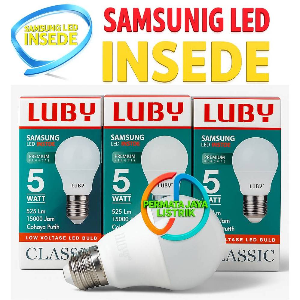 Lampu LED Luby Classic 5 Watt – Bohlam LED Hemat Energi Super Terang | Lampu LED 5W Luby, Lampu Hema