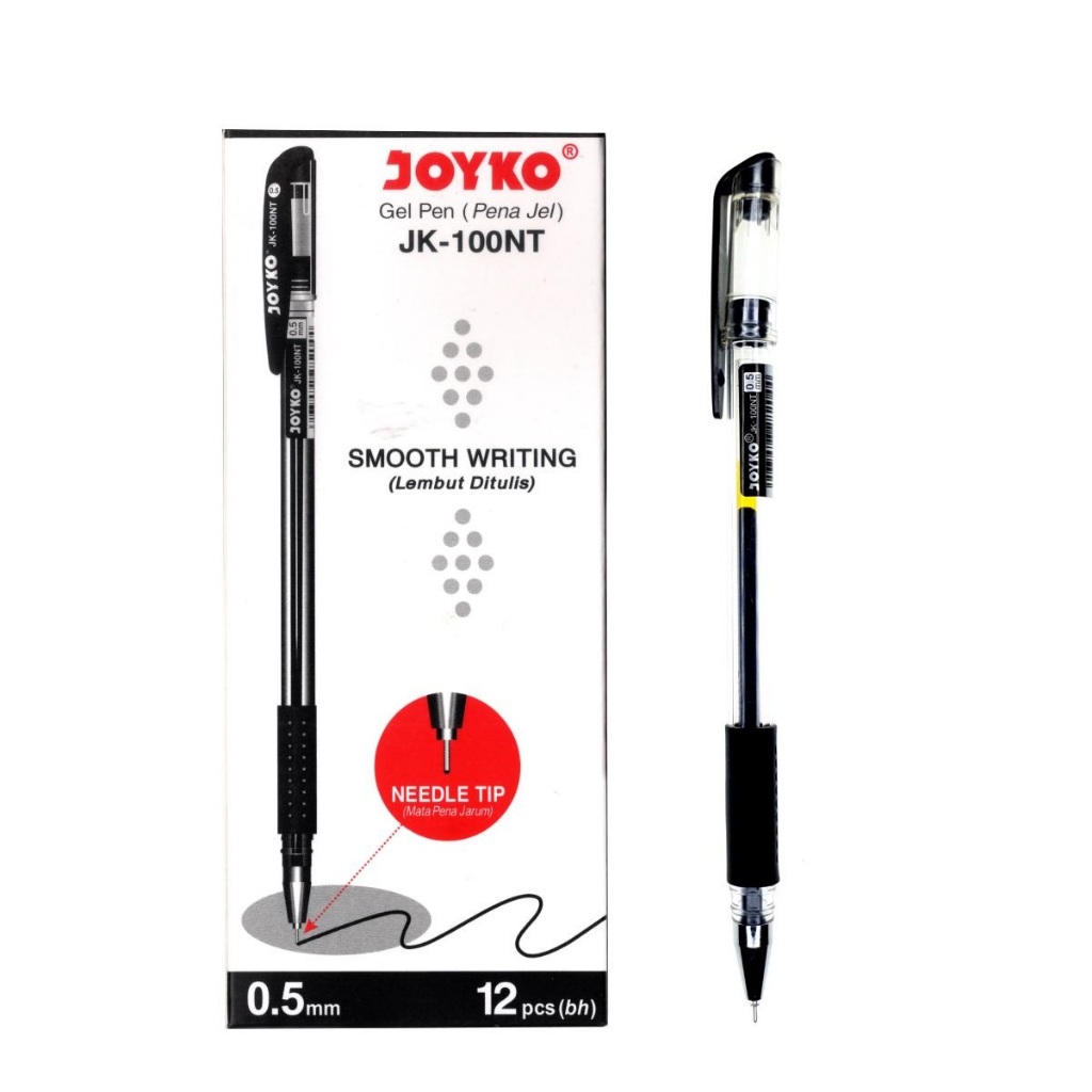

Joyko JK-100 NT Pena Jel Lancip - Hitam [1 Pack / 12 Pcs] / Pulpen Cair 1 Pak