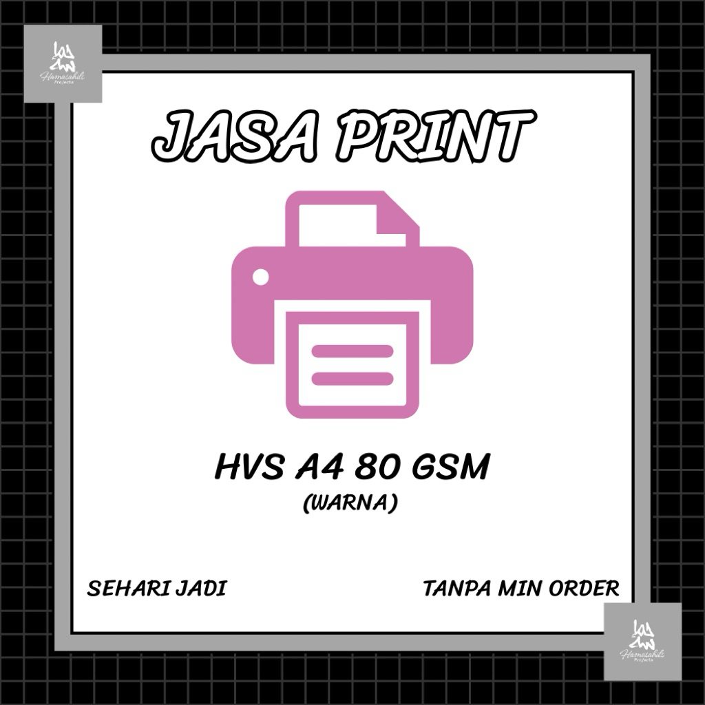 

Jasa print / Cetak Dokumen A4 80 GSM (Warna)