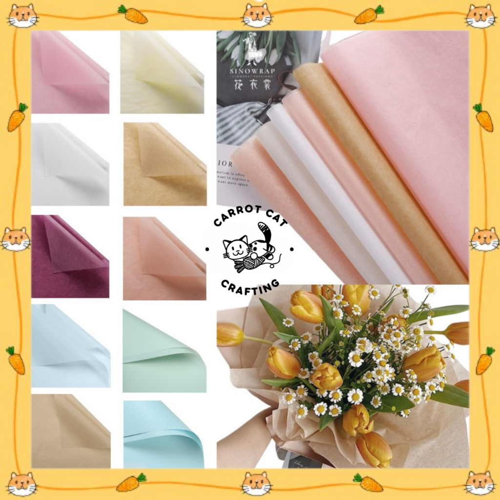 

Flower Wraping Paper / Kertas buket bunga / Kertas Bunga Cellophane Full Color 1 Warna (5 Lembar)