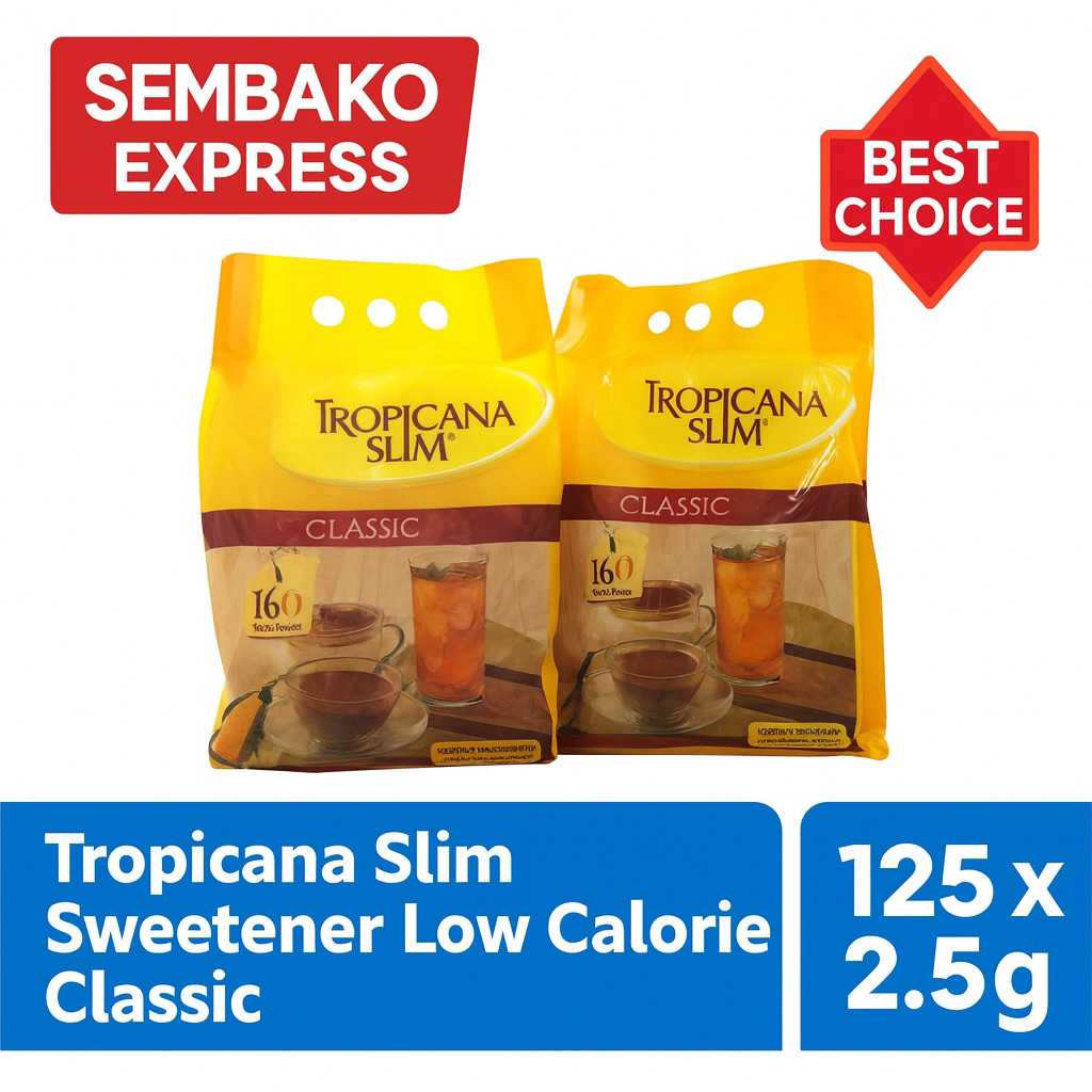 

Tropicana Slim Classic Sweetener 125 Sachet x 2.5 g – Gula Rendah Kalori