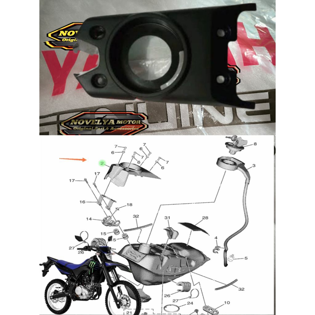 PROTECTOR, FUEL TANK COVER ATAS TANGKI TENGKI BENSIN WR155 WR 155 ORI YAMAHA B3M-F4141-00