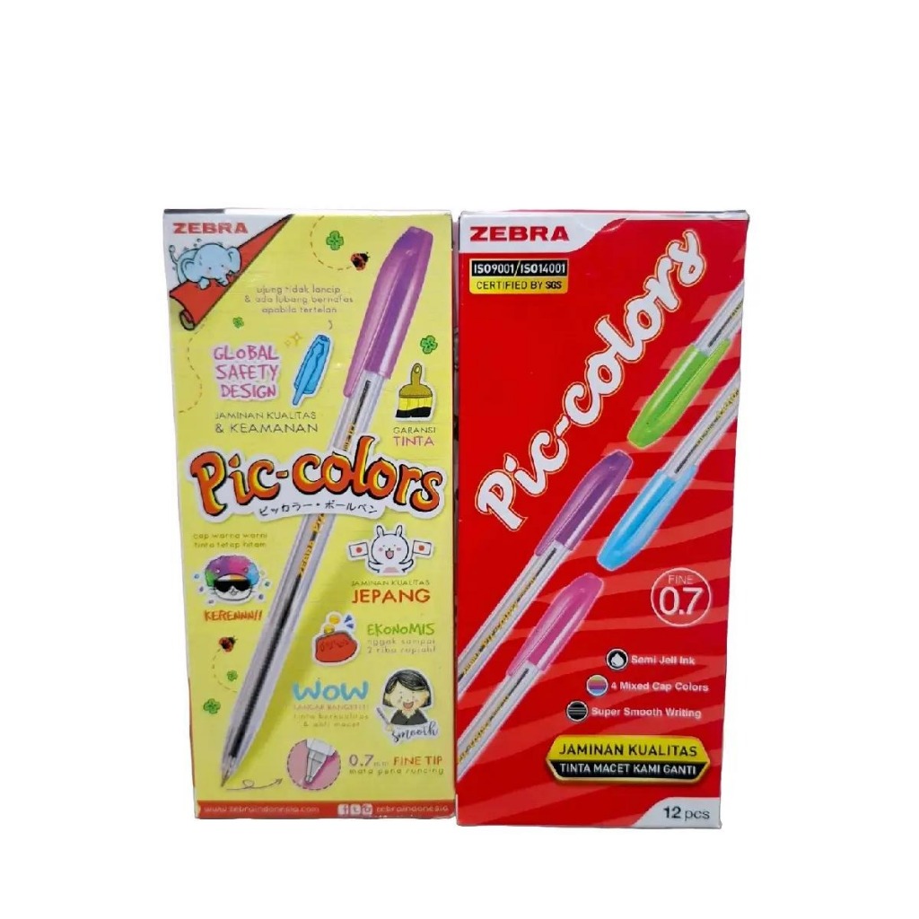 

12pcs (1 pack )Pulpen pic-colors zebra 0.7mm semi gel ink