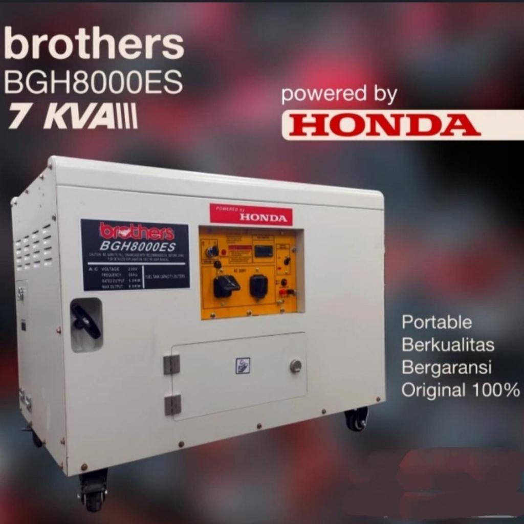 Genset 7 KVA Honda 5000 Watt BGH8000ES Brothers Honda Silent Gasoline Bensin