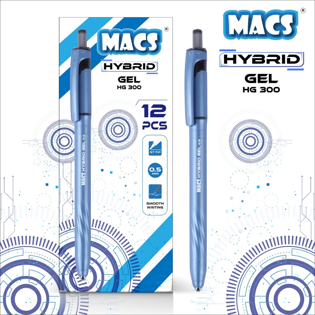 

Pulpen / Ballpoint / Pen Cetekan Hybrid Gel - Macs HG-300