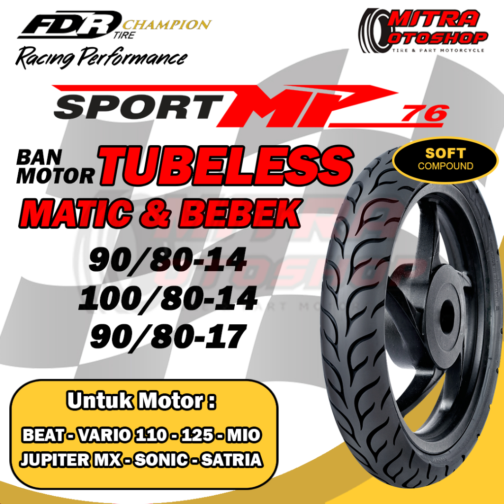 FDR TL SPORT MP-76 RING 14 & RING 17 Ban Motor Tubeless