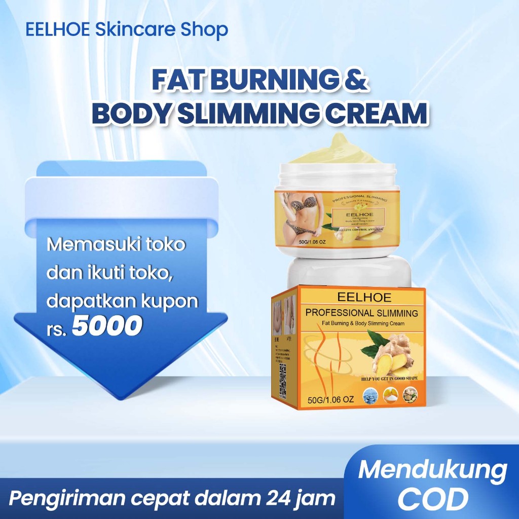 EELHOE Fat Burning & Body Slimming Cream 30g Ginger Massage Cream Loss Weight Shaping Detox