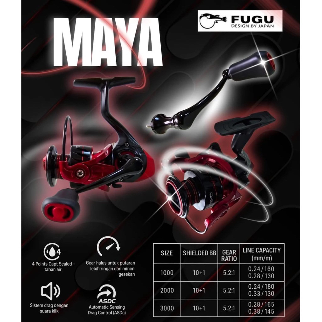 REEL FUGU MAYA 1000 - 3000 POWER HANDLE