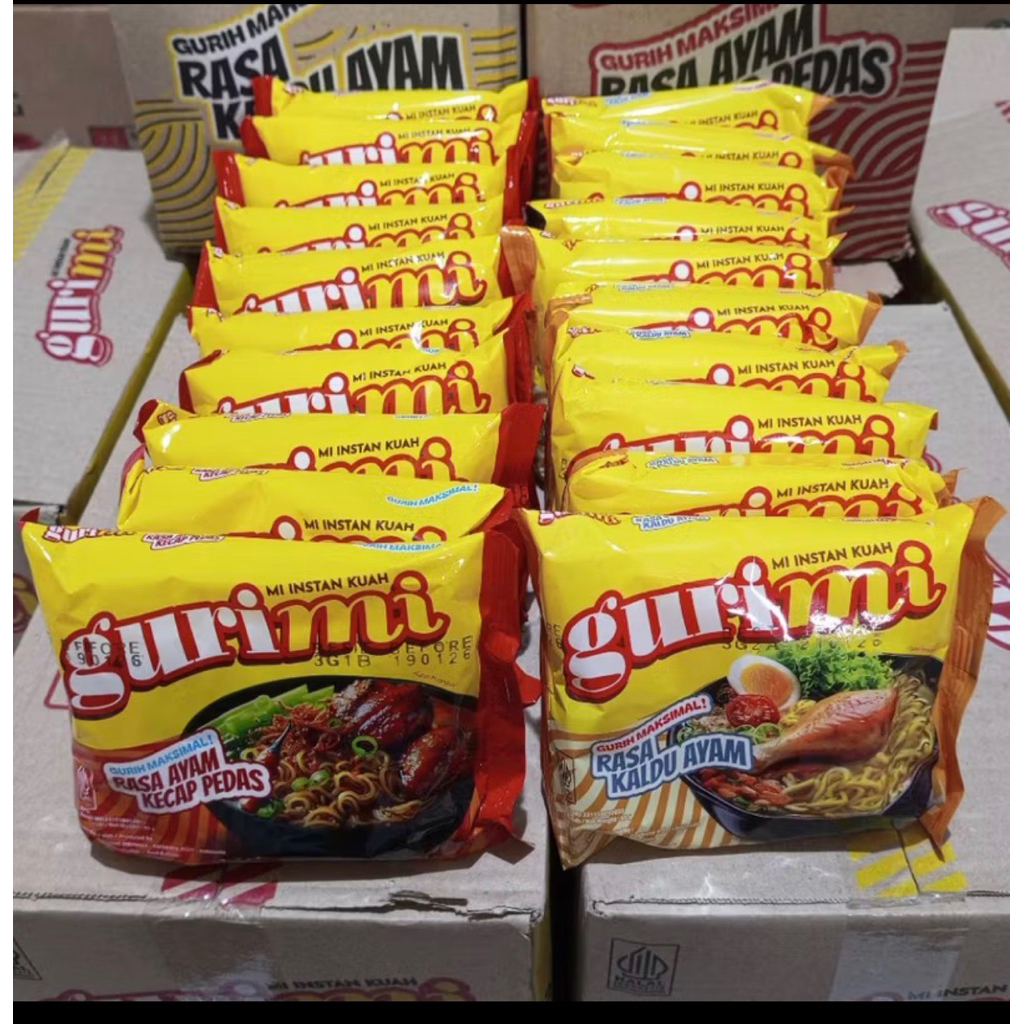 

( 20 Pcs ) GURIMI MIE INSTAN AYAM KECAP PEDAS & KALDU AYAM 60gr c 20 PCS PROMO
