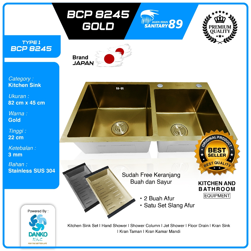 KITCHEN SINK DANKO 6045/KITCHEN SINK DANKO 8245/KITCHEN SINK HITAM/KITCHEN SINK GOLD/KITCHEN SINK MU