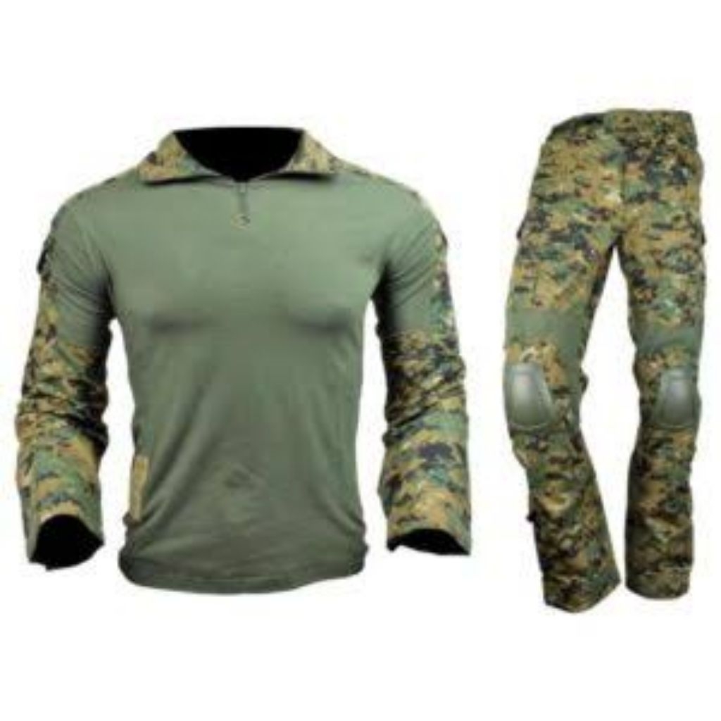 ⭐ baju bdu tactical paintball import setelan loreng marpat woodland 511 lengkap dengan elbow pads da