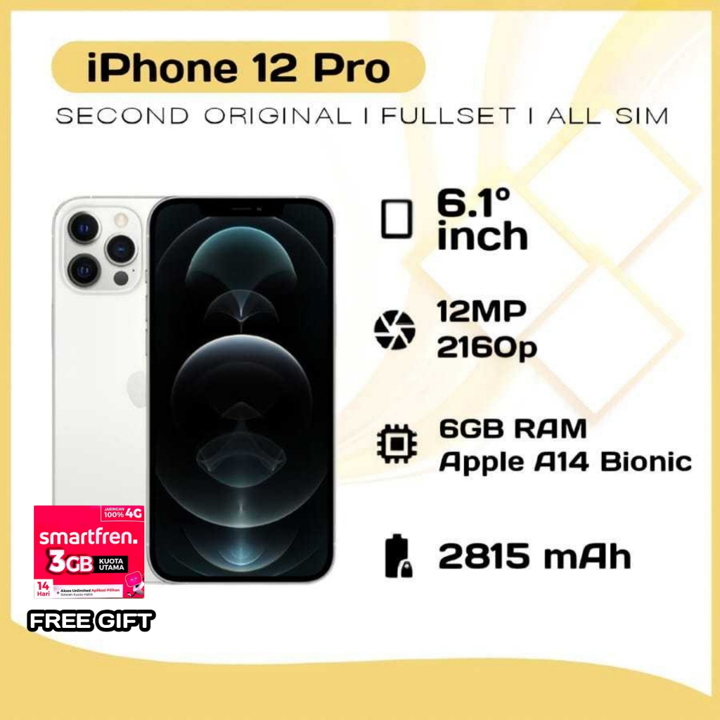 iphone 12 pro 128gb /256gb second original bergaransi