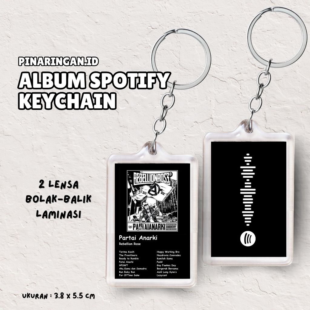(Rebellion) GANCI PREMIUM ACRYLIC SPOTIFY ALBUM BISA DI SCAN DI SPOTIFY FULL LAMINASI GLOSSY