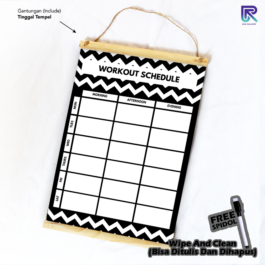 

RHA GALLERY Planner Aktivitas Harian Olahraga Daily / Weekly Wipe And Clean List Jadwal Tulis