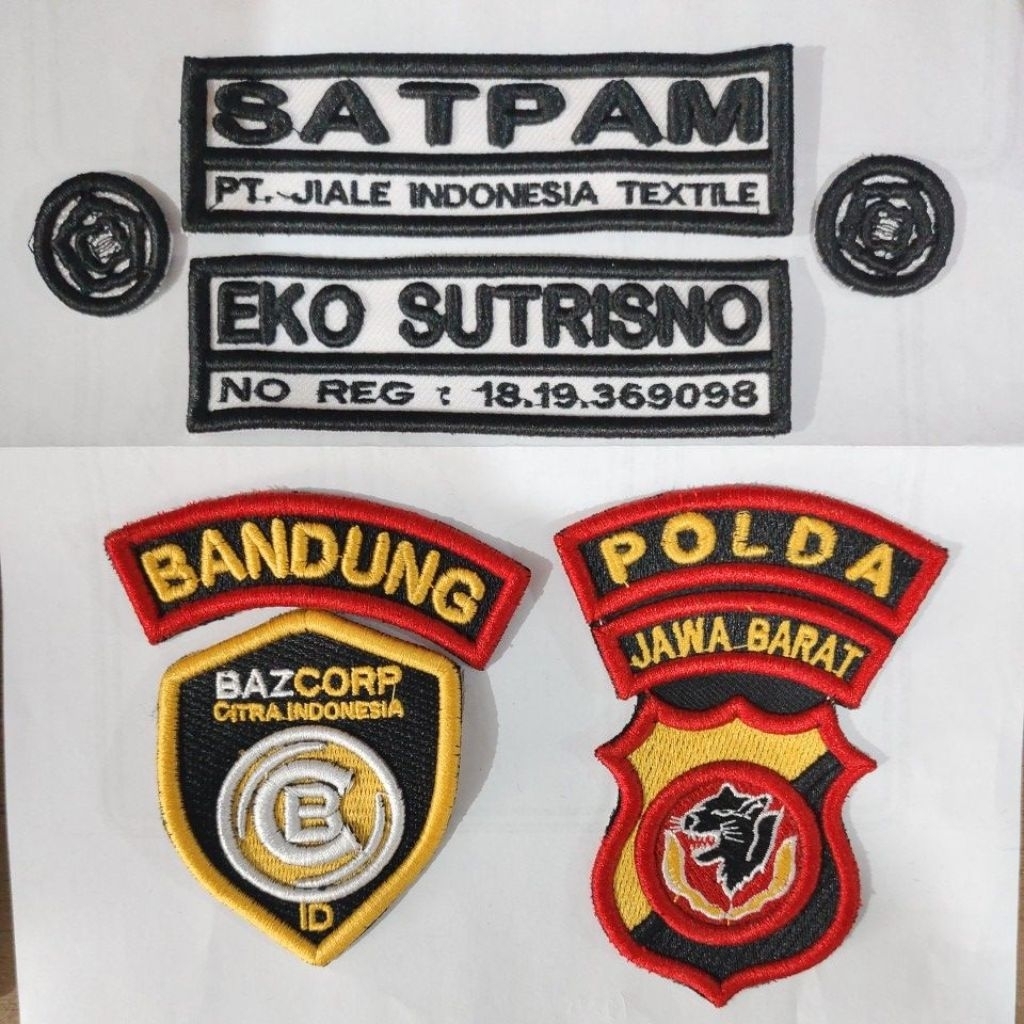 Atribut Satpam Bordir Timbul 3d