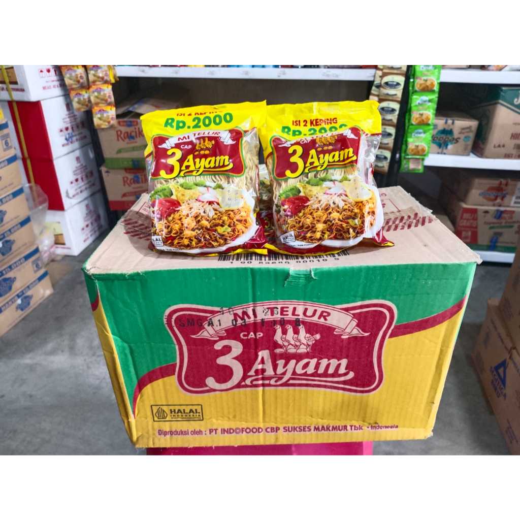 

MIE TELUR CAP 3 AYAM 1 DUS