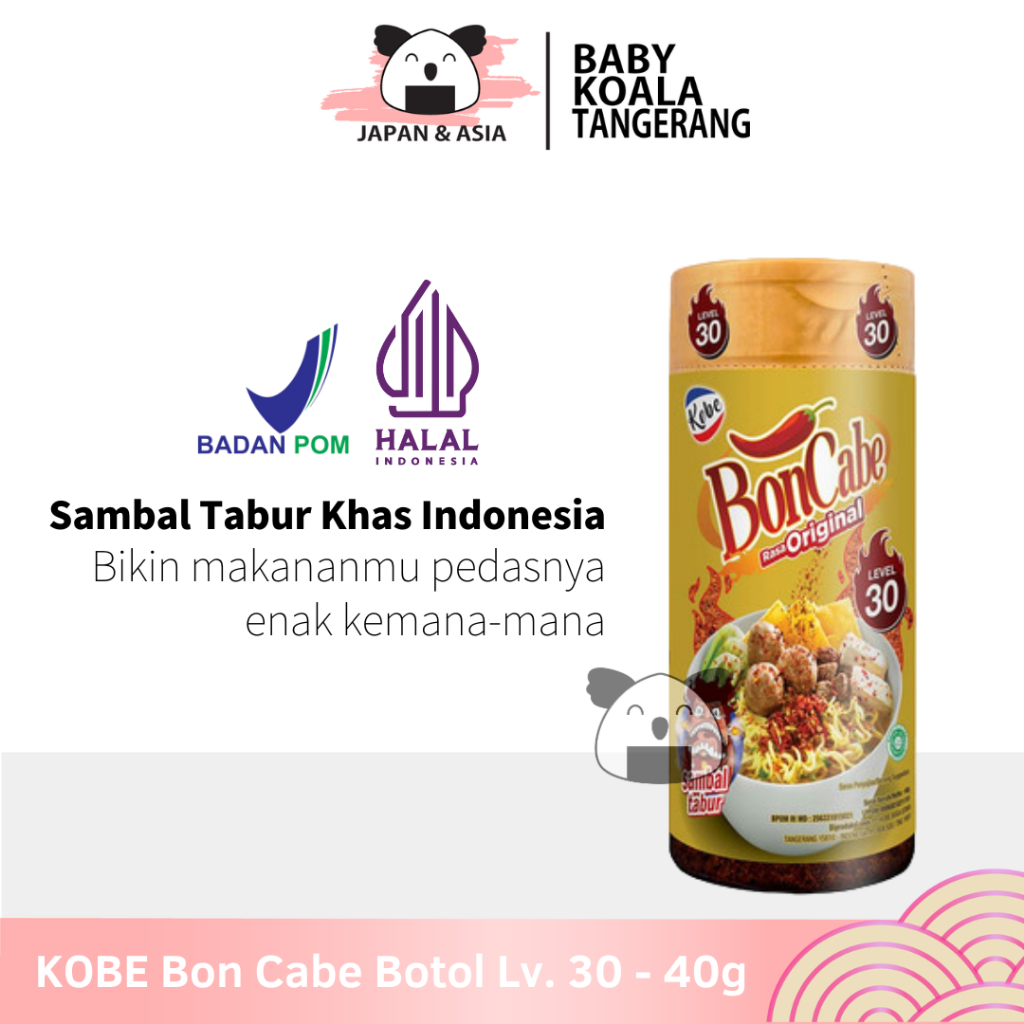 

KOBE BONCABE Level 30 Bon Cabe Botol 40 g Halal │ Lv. 30 Bubuk Cabai Pedas -BKT